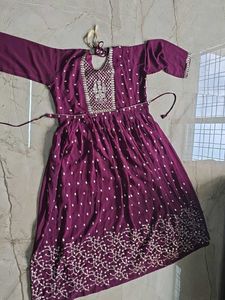 Elegant Purple Embroidered Anarkali