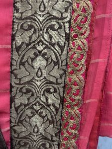 Peach Color Saree