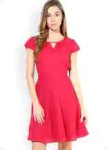 Raspberry Fit &amp; Flare Dress
