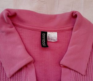 H&amp;m Ribbed Collared Top