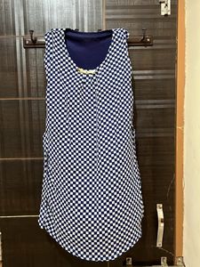 Woman Blue Checked  Top