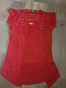 Overcoat Attached Red Top