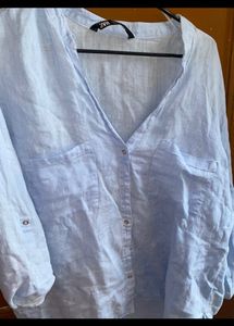 ZARA blue Cotton Shirt