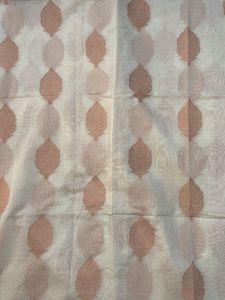 ✨ Ivory Elegance–Soft Banarasi Fabric Peach Zari