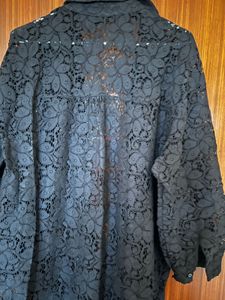 Black Lace Long Shirt