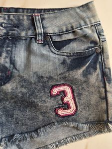 Denim Frayed Shorts