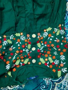 Green Embroidered Detail Dress
