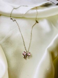 Pink Bow Pendant Necklace