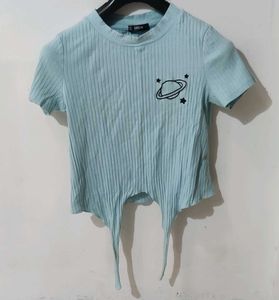 Cute Light Blue Graphic Tee