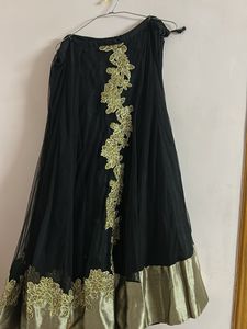 Elegant Black &amp; Pink Lhanga Set