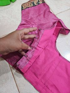 Elegant Embroidered Pink Saree