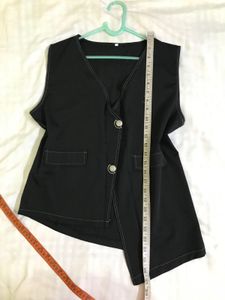 Black Casual Waist Coat Fits S/M
