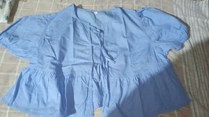 Cute Blue Bow-Tie Blouse