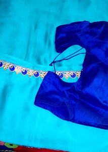 Teal &amp; Blue Saree with Blouse💙💙💙💙