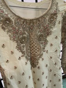 Off White Shalwar Suit With Dupatta