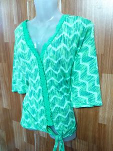 Green Patterned Top