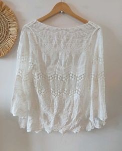 White Boho Shrug From Bali