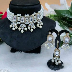 Elegant Pearl &amp; Stone Jewelry Set
