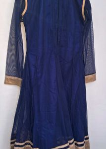Navy Blue &amp; Gold Mirror Work Kurta
