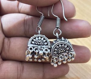 Silver-tone Jhumka Earrings