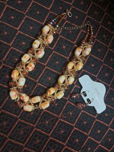 Heavy Beaded Chain Crystals Neck Pc