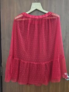 Red Polka Dot Mesh skirt