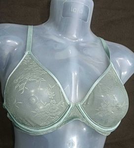 Lace Detail Bra - Light Green🖤