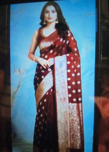 Elegant Maroon Banarasi Style Saree