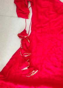 Plain Red Dress L Size Kurta