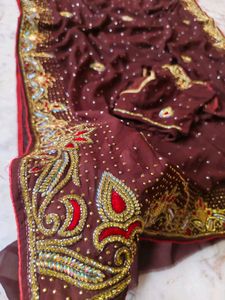 daimond work Georgette saree with blouse 😍