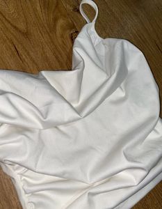 Y2K Pinterest Cowl neck white Crop top