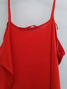 Hot Red Night Dress With Side Knee Slit