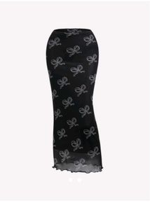 Savana Black Bow Print Skirt❤