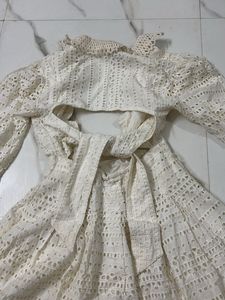 White Back tieup Dress