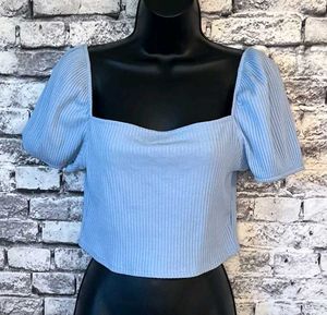 Cute Light Blue Crop Top