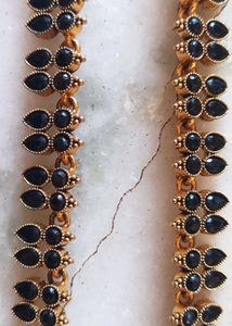 Black Stones Jewellery Set With Lakshmi Locket