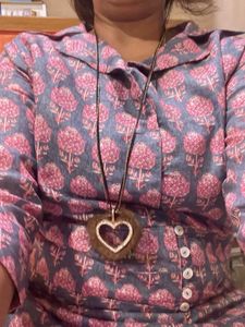 love shape pendant with double chain