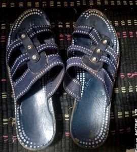 Blue Kolhapuri Chappals - Size 8