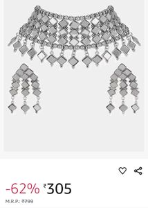 Mirror Work Jewellery Set With Bangle
