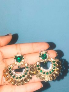 Green & Gold Earrings