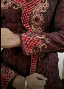 Maroon Colour Mens Sherwani with Chudidar Payjami