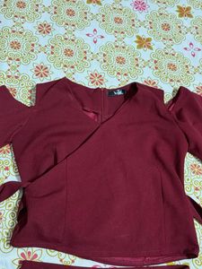 Maroon Two-Piece Set