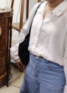 Vintage White Shirt With French Bishop Sleeves.