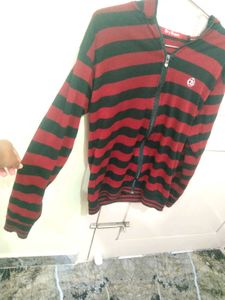 Striped Zip-Up Hoodie