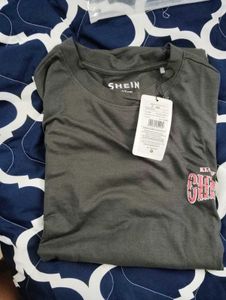 Shein cherry Gray Graphic Print Oversized T-Shirt