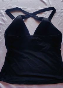 Partywear Black Tie Knot Top