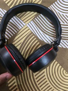Black Headphones with Red Detail