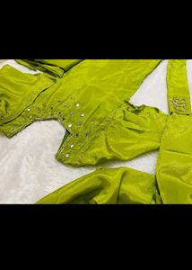 Green Mirror Work Kurta Set
