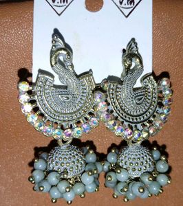 Peacock Jhumka Earrings