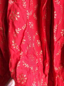 Gold Flare Red Ethnic Skirt